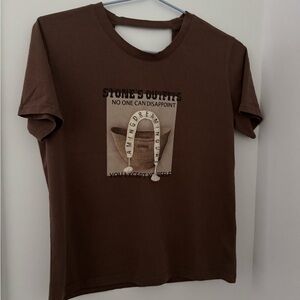 Women’s Vintage Dreaming 3D Basket Print Tee with Unique Back Cut